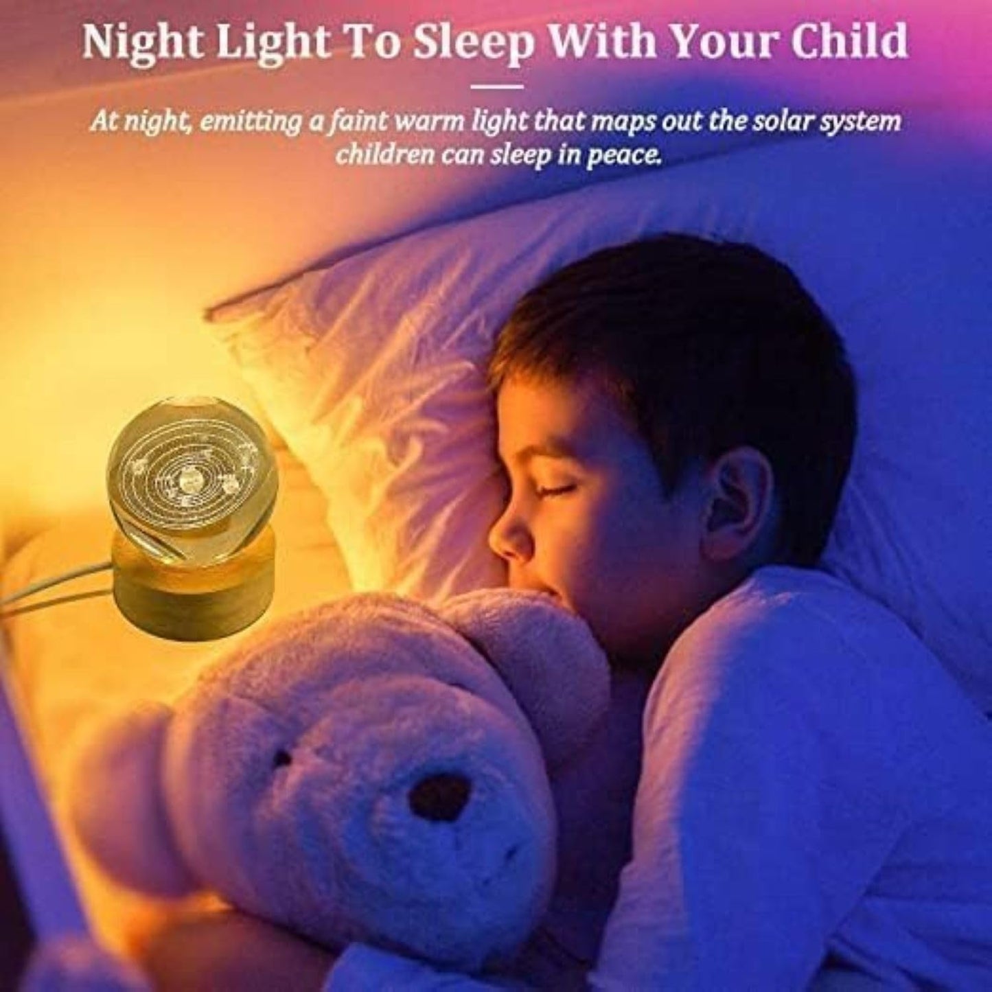 3D Galaxy Crystal Ball Night Light